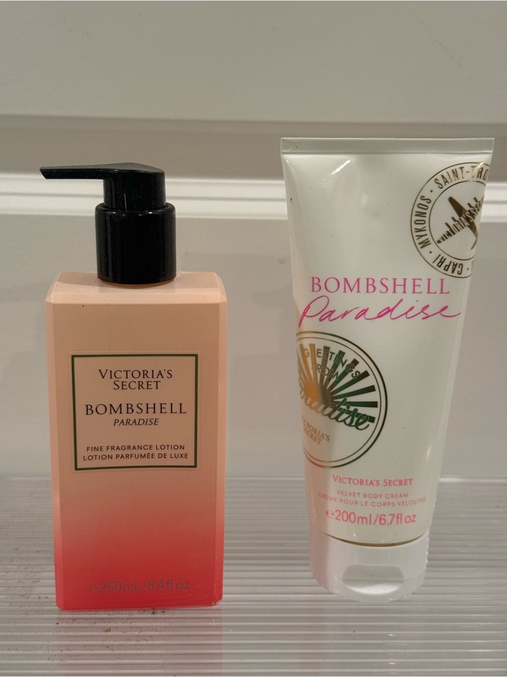 NEW Victoria's Secret Bombshell Paradise Fine Fragrance Lotion & Body Cream Duo